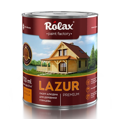 Лазур для деревини алкідна Rolax LAZUR ебен №114 2.5 л