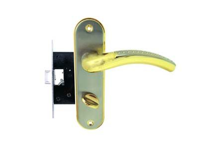 Ручка дверна BK-71106 50мм б/ключа SN/Gp сатин/золото, (15-01-005)