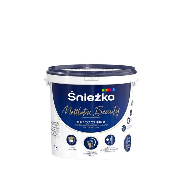 Фарба латексна глибокоматова для інтер'єрів Sniezka Mattlatex Beauty 1 л 1.37 кг