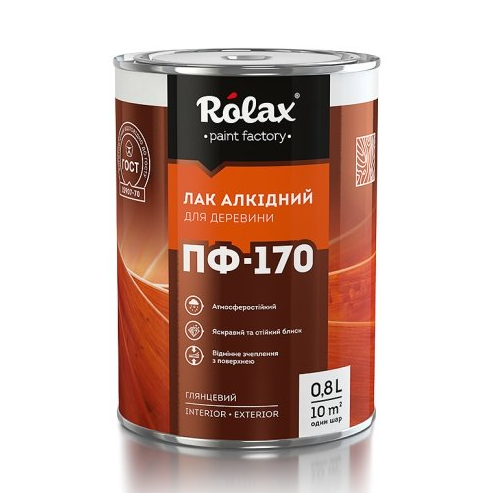 Лак для деревини алкідний Rolax ПФ-170 2.5 л