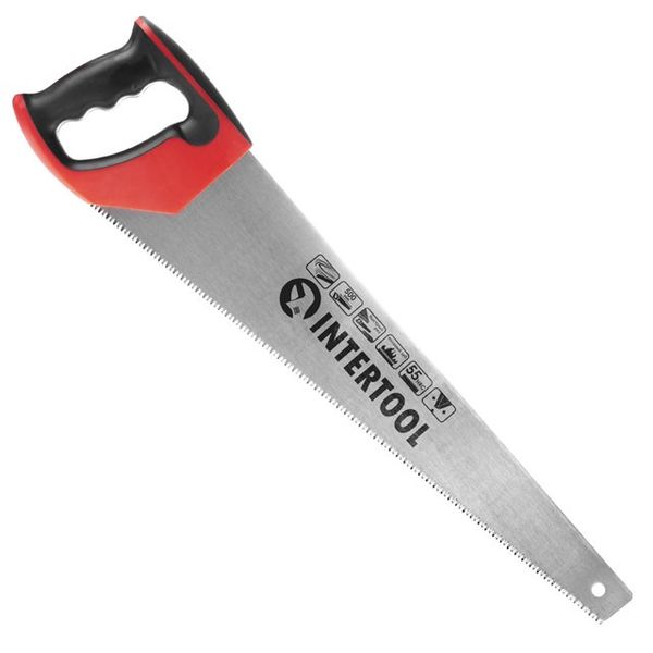 Ножівка по дереву Intertool 500 мм, гартований зуб (7зубів, 1 дюйм), (HT-3106)