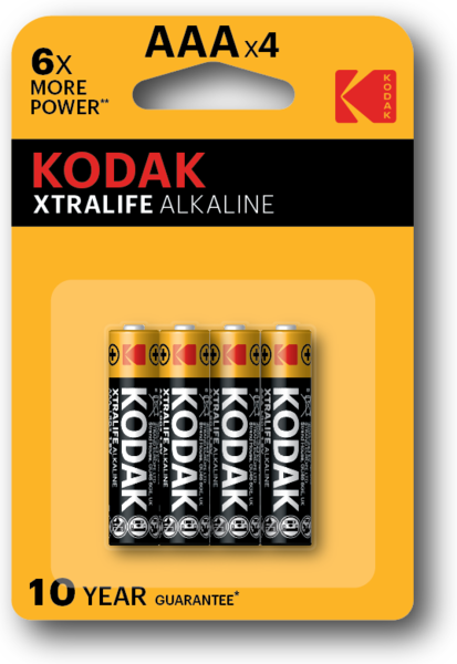 Батарейка Kodak LR03 XTRALIFE міні пальчик блістер 4 шт, (30044)