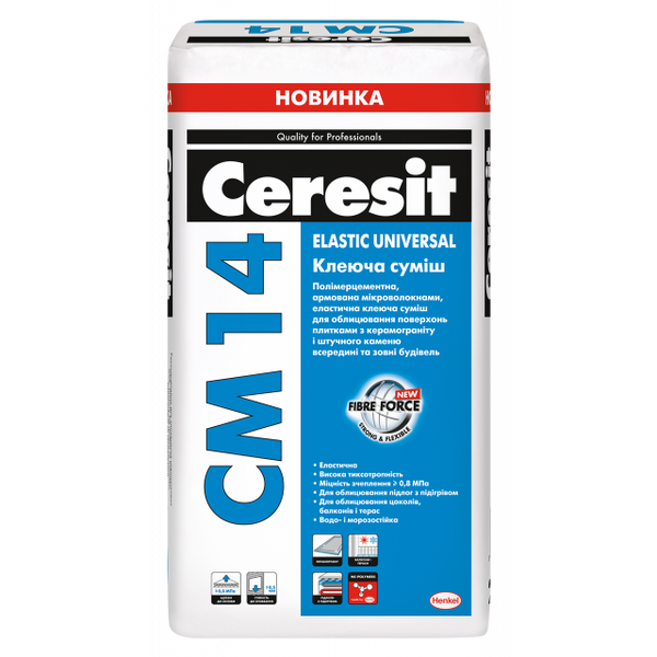 Клей для плитки Ceresit CM 14 Elastic Universal 25 кг, (2487169)