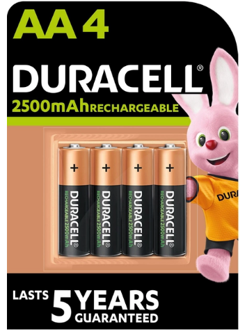 Акумулятор Duracell HR06 (AA) 2500 mAh пальчик уп. 4 шт., (6486621)