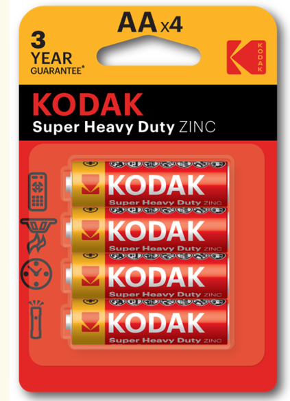 Батарейка Kodak R06 SUPER HEAVY DUTY пальчик блістер 4 шт, (6409671)