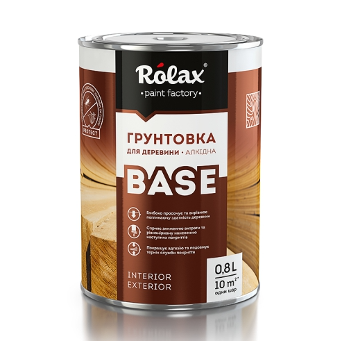 Грунтовка алкідна для деревини Rolax BASE 0.8 л