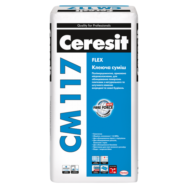 Клей для плитки Ceresit CM 117 Flex 25 кг, (947427)