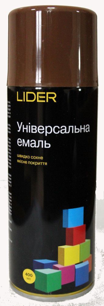 Эмаль аэрозольная универсальная Lider 400 мл, коричневая, (8011)