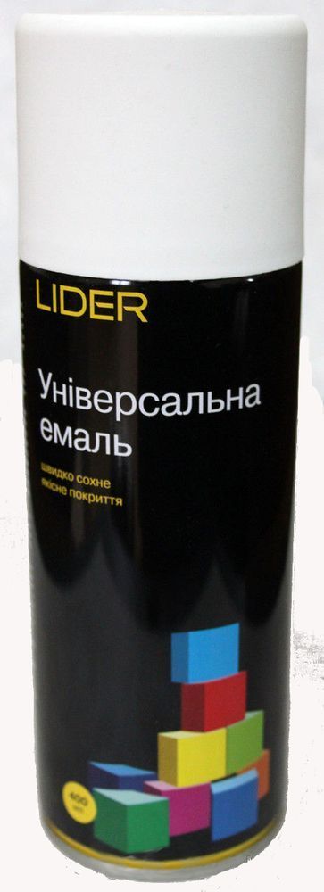 Эмаль аэрозольная универсальная Lider 400 мл, белая матовая, (9010)