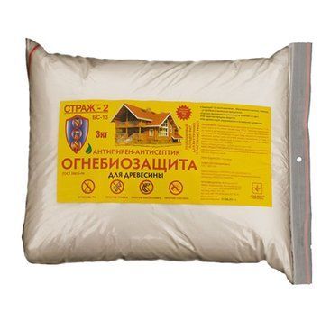 Огнебиозащита для дерева СТРАЖ-2, порошковый концентрат, упаковка 3 кг