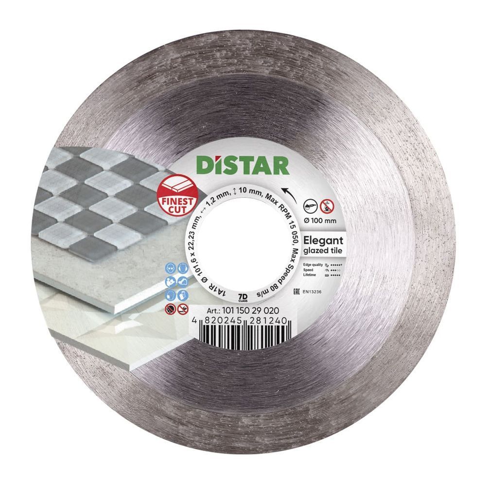 Диск алмазний ТМ Дістар 1A1R 101,6x1,2/0,8x10x22,23 Elegant