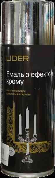 Эмаль аэрозольная "суперхром" Lider 400 мл, серебро, (1049)