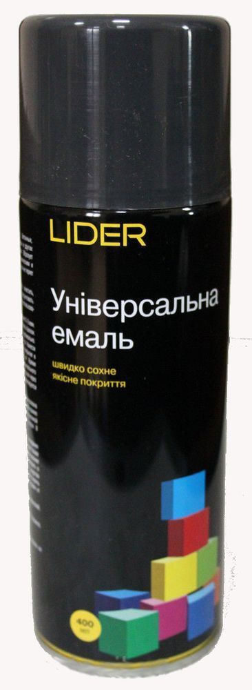 Эмаль аэрозольная универсальная Lider 400 мл, тёмно-серая, (7024)