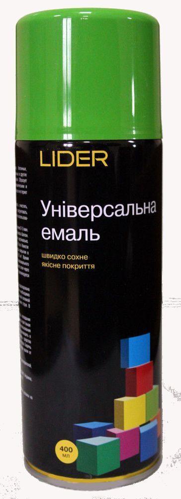 Эмаль аэрозольная универсальная Lider 400 мл, салатовая, (6018)