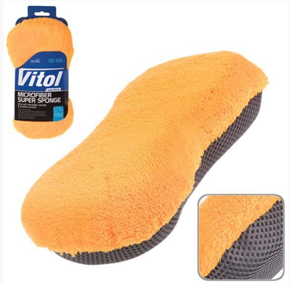 Губка для мытья авто микрофибра Vitol, (VSC-1555)