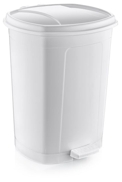 Відро для сміття з педаллю біле OZER 50 л, (D095)