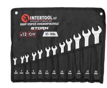 Набір ключів комбінованих STORM Intertool 12 шт, 6-14, 17, 19, 22 мм, DIN3113, (XT-1004)