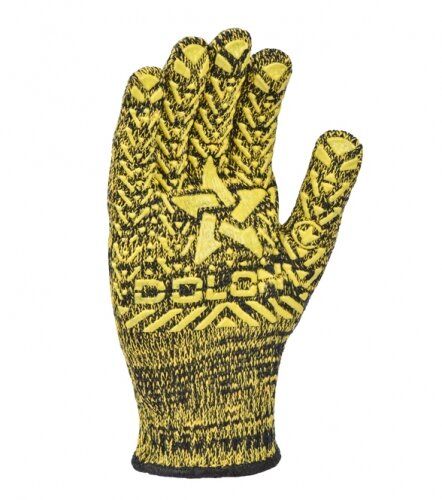 Перчатки Doloni трикотажные с ПВХ рисунком Новая звезда, желтый, 7 класс, размер 10, (5602)