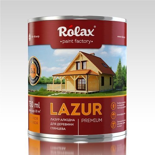 Лазурь Premium №104 Rolax, 0.75 л, темный дуб