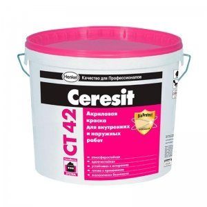 Краска фасадная акриловая Ceresit CT 42 Acrylic Elastic база 3 л, (1075130)