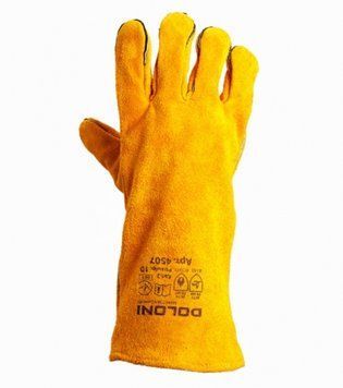 Краги сварщика Doloni 4507 с подкладкой кожаный спилок, желтый, 350 г, р10, (4507)