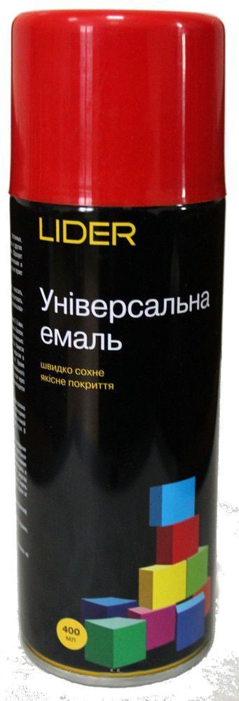 Эмаль аэрозольная универсальная Lider 400 мл, красная, (3020)