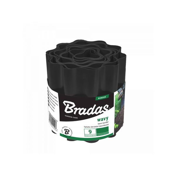 Бордюр хвилястий BRADAS 9м x 15 см, коричневий, (OBFB 0915)