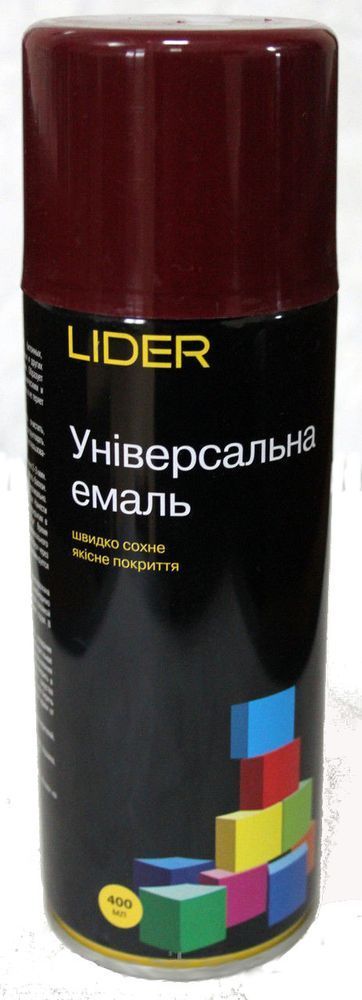 Эмаль аэрозольная универсальная Lider 400 мл, вишневая, (3011)