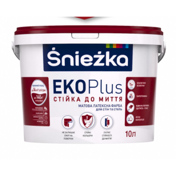 Краска латексная для стен и потолков Sniezka EKO Plus матовая белая, 13.7 кг