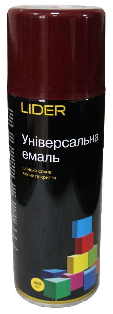 Эмаль аэрозольная универсальная Lider 400 мл, тёмно-вишневая, (3005)
