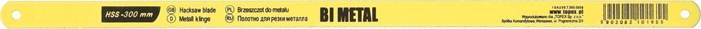 Полотно по металу бі-метал 300 мм одностороннє TOPEX