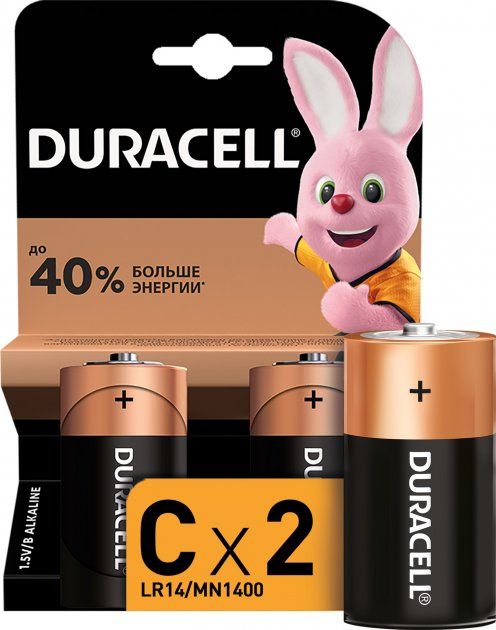 Батарейка Duracell LR14 MN1400 блистер 2 шт, (5006001/5014436)
