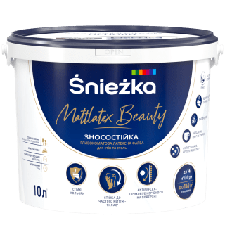 Краска латексная для стен и потолков Sniezka Mattlatex Brilliant износостойкая глубокоматовая, 1.37 кг
