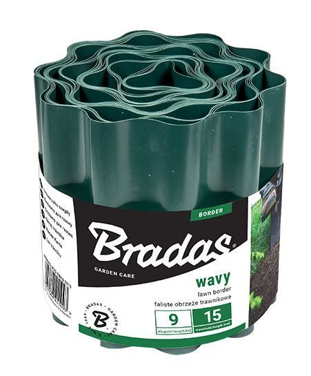 Бордюр волнистый BRADAS 9м x 20 см, зеленый (OBFG 0920)