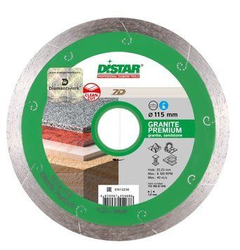 Диск алмазний ТМ Дістар суцільний Granite Premium 7D 125*1,5*22,2 1/1/1