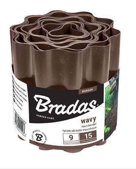 Бордюр волнистый BRADAS 9м x 25 см, коричневый (OBFB 0925)
