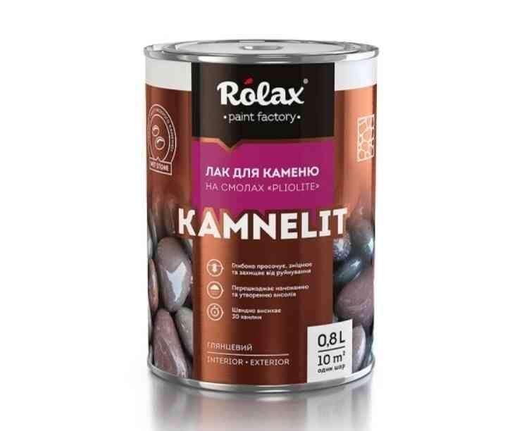 Лак акриловый на смолах Rolax KAMNELIT глянцевый 2.5 л.