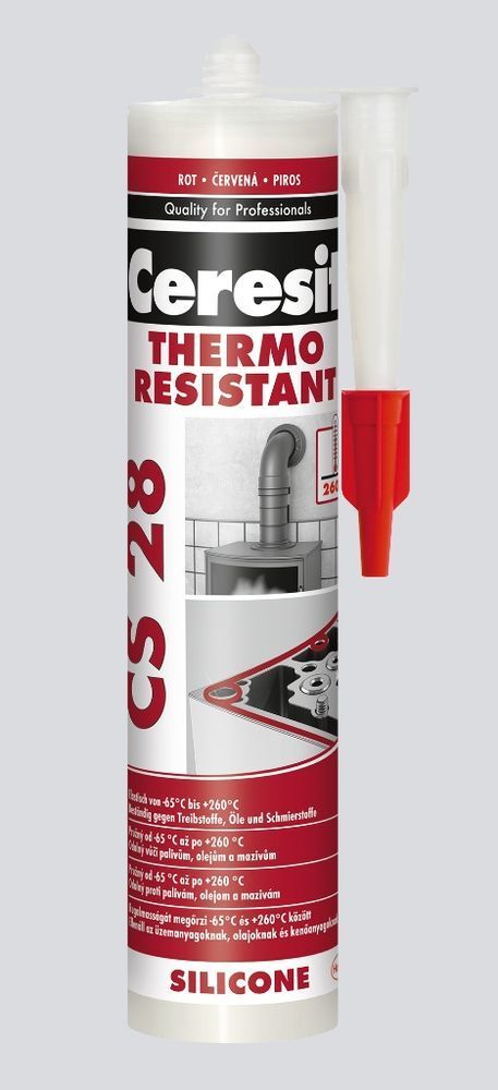 Герметик красный Ceresit CS 28 Thermo Resistant 280 мл (2667491)