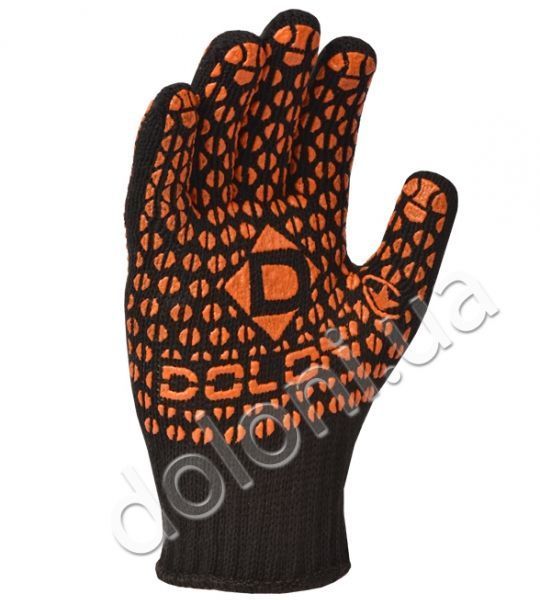 Перчатки Doloni трикотажные с ПВХ черные Стандарт, р10, (10315)