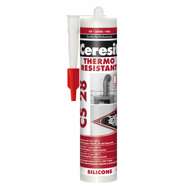 Герметик красный Ceresit CS 28 Thermo Resistant 280 мл (2667491)