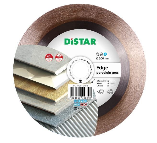 Диск алмазний ТМ Дістар суцільний Edge 7D 200*1,4*25,4 1/1/1