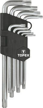 Набір ключів ТМ Топекс шестигранних Torx T10-T50 з отвором довгі, набір 9 шт 1/6/1