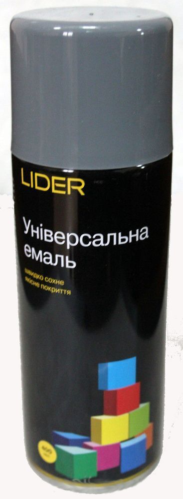 Емаль аерозольна ТМ Лідер універсальна сірий антрацит глянець 7016 400 мл 1/12/1