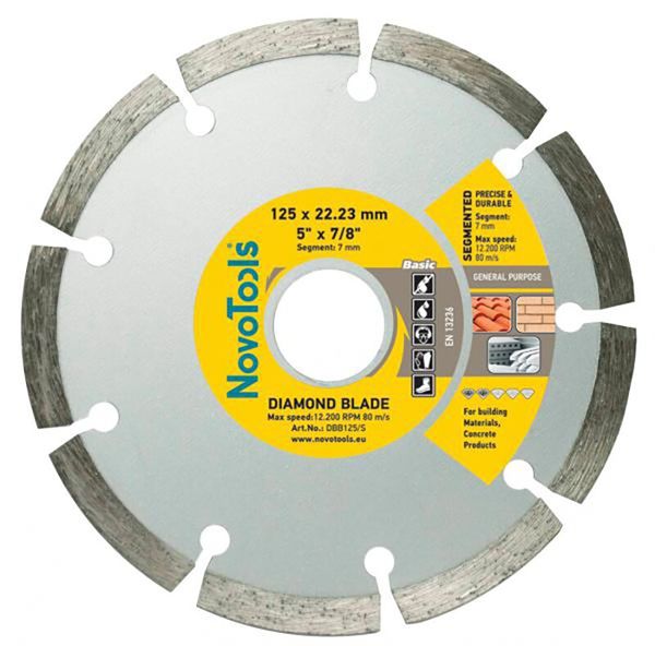 Диск алмазний NovoTools Basic 125х7х22.23 мм Сегмент, (DBB125/S)