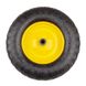 Колесо BudMonster воздушное усиленное, карбон 4х8", о/d=20мм, втулка 130 мм, черное, диск желтый, (01-014/1)