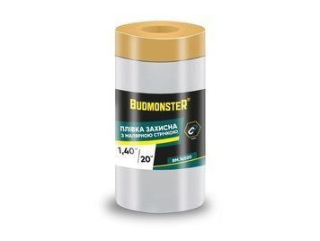 Плівка захисна з малярною стрічкою ТМ Будмонстер 0,55 м х 20 м 1/60/6/1