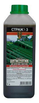 Антисептик-антижук для деревянных конструкций Страж-3 (готовый раствор) зеленый, бутылка 2 л