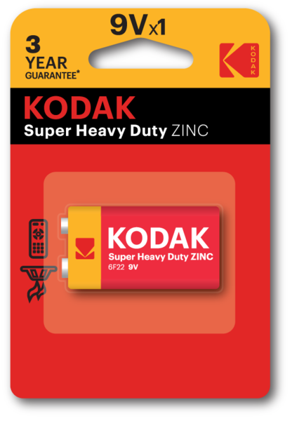 Батарейка Kodak 9 V 6F22 блистер 1 шт, (27059)
