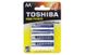 Батарейка Toshiba LR06 пальчик блистер 4 шт, (6409766)