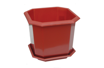 Горшок цветочный восьмигранный 95x95 мм терракотовый